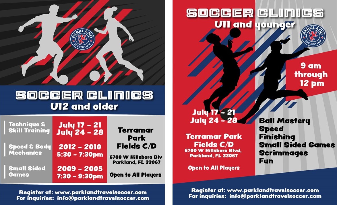 Parkland Soccer Club Summer 2023 Clinics - Updated